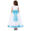 Grace Karin Flor sem mangas Decorado Flower Girl Princess Dress 2 ~ 12 Anos CL008936-6